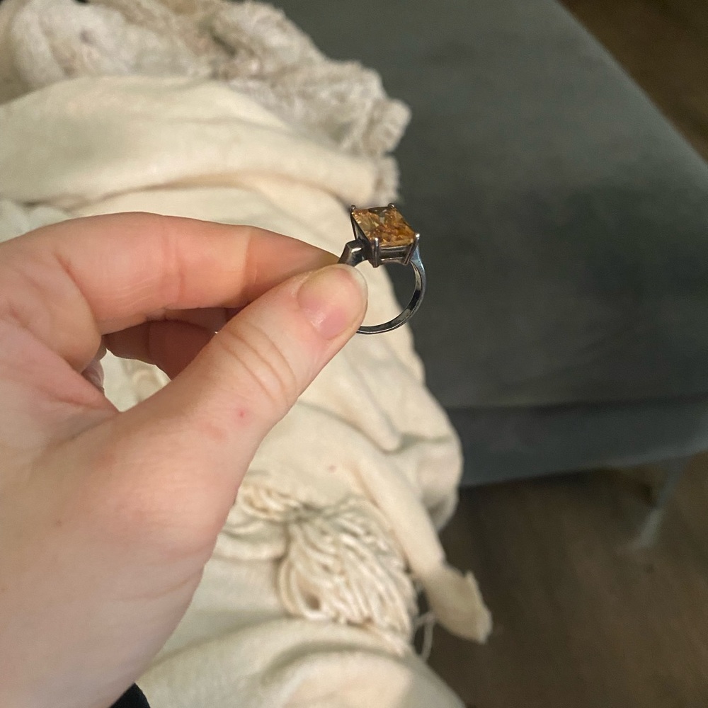 Vintage Citrine 925 Statement Ring - image 6